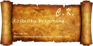 Czibulka Krisztina névjegykártya